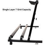 Rak Penyimpanan Raket Tenis, Dudukan Baja Lipat yang Dapat Disesuaikan untuk 7 Raket, Penyelenggara Badminton, Desain Hemat Ruang